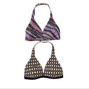 Victoria’s Secret 34C Bundle of 2 Triangle Bikini Swim Tops Geo Print